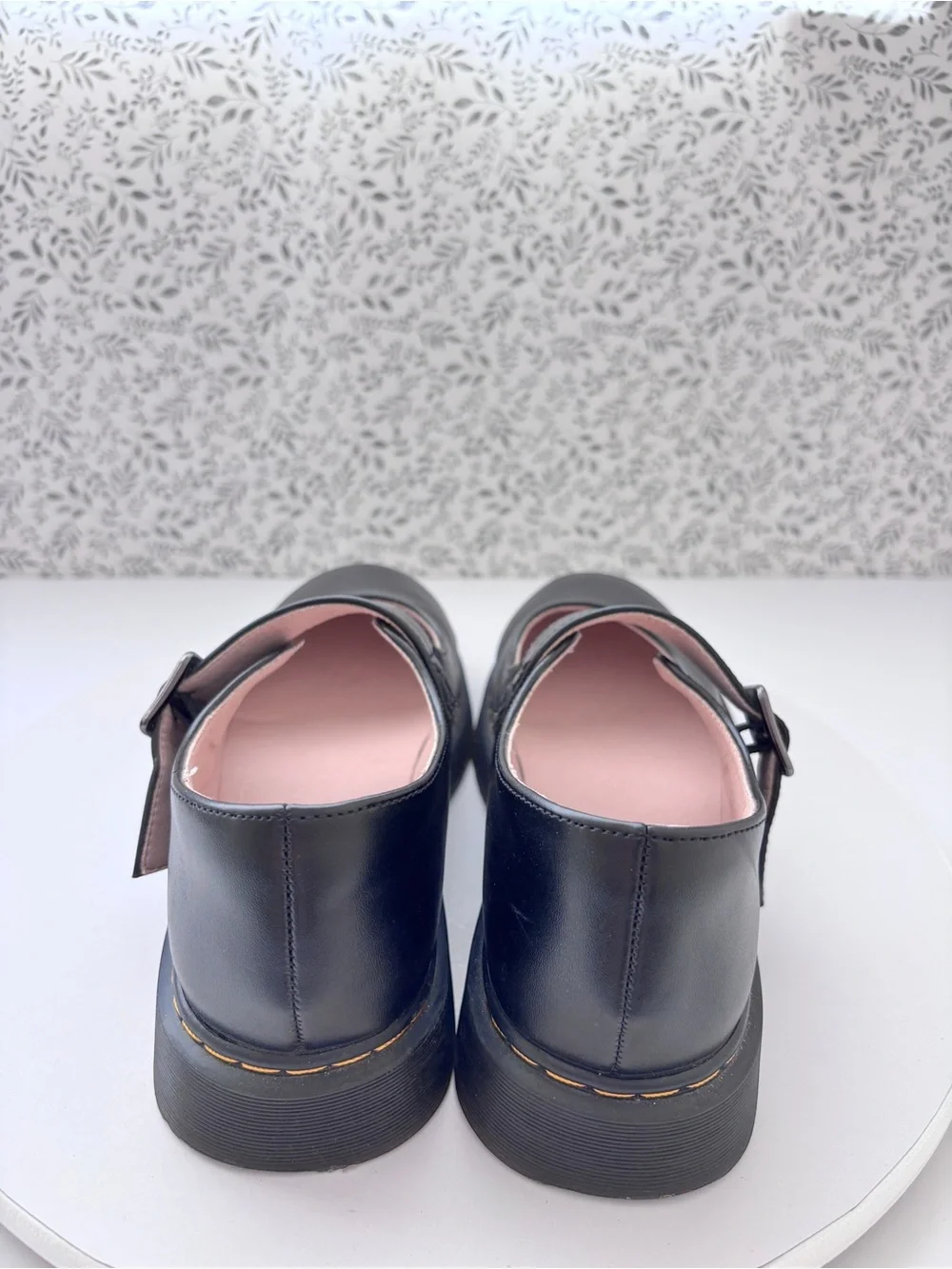 Black Platform Mary Jane Shoes Womens 8 EU 39 Chunky Lug Sole Buckle Strap